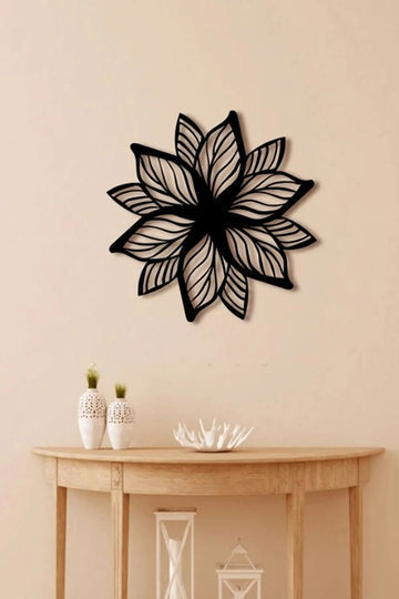 Acrylic Flower Wall Decoration Piece / Black / Golden / Silver / 60 x 60 CM My Store